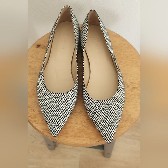 Halston Heritage Snake Leather Flats Size 8 - Picture 12 of 12